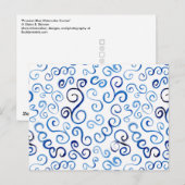 Pruisische Blauwe Waterverf Curves Briefkaart (Voorkant / Achterkant)