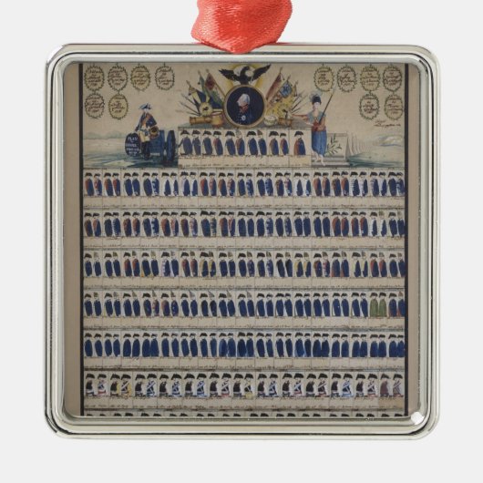 Pruisische uniformen uit de tijd van Frederick Metalen Ornament (Voorkant)