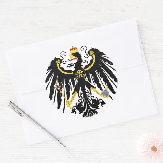 Pruisseagle Ronde Sticker (Envelop)