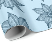 Pruistisch blauw op Bleke blauw schetsenriemen Cadeaupapier (Rol Hoek)