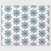 Pruistisch blauw op witte ketchy Flowers Cadeaupapier (Vlak)