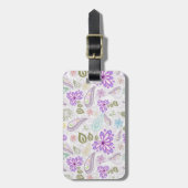 Pruitkleurige pastelpastelpatronen bagagelabel (Voorkant verticaal)