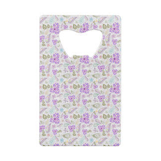 Pruitkleurige pastelpastelpatronen creditkaart flessenopener