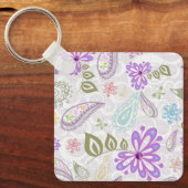 Pruitkleurige pastelpastelpatronen sleutelhanger (Voorkant)