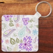 Pruitkleurige pastelpastelpatronen sleutelhanger (Achterkant)