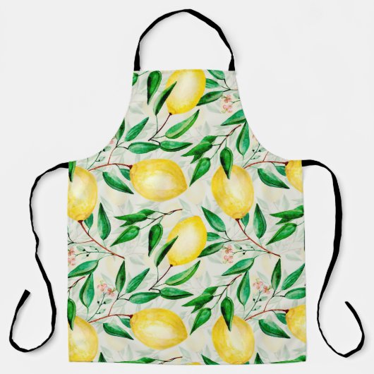 Pruitpatroon zonder naadloze waterverf. citroenen  schort (Voorkant)