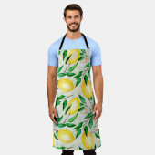 Pruitpatroon zonder naadloze waterverf. citroenen  schort (Gedragen)