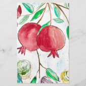 Pruitrode tropische Natuur Waterverf Briefpapier (Voorkant)