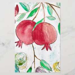 Pruitrode tropische Natuur Waterverf Briefpapier