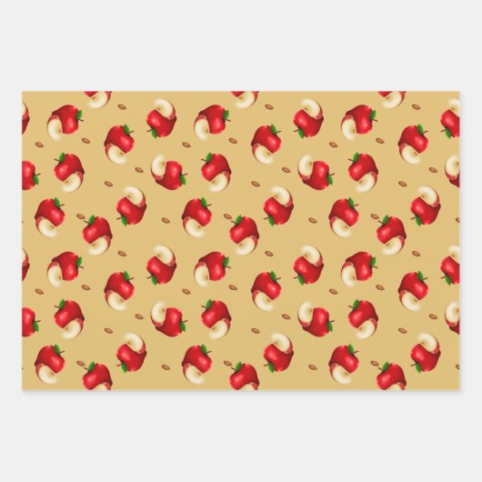 Pruitvormig appelfruitpatroon inpakpapier vel (Voorkant 3)