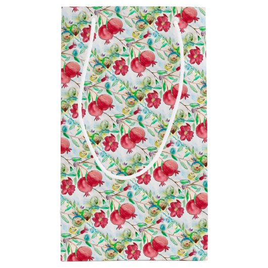 Pruitvormig waterverf rood Groen Klein Cadeauzakje (Achterkant)