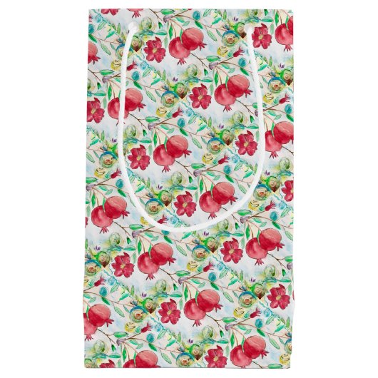 Pruitvormig waterverf rood Groen Klein Cadeauzakje (Voorkant)