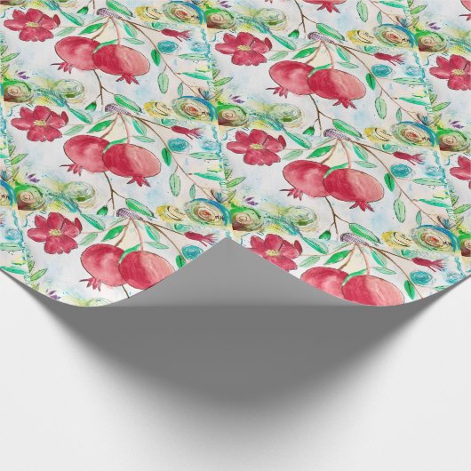 Pruitvormig waterverf tuintuin cadeaupapier (Hoek)