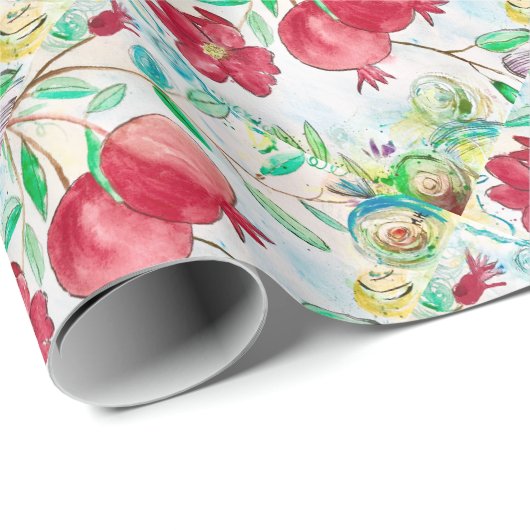 Pruitvormig waterverf tuintuin cadeaupapier (Rol Hoek)