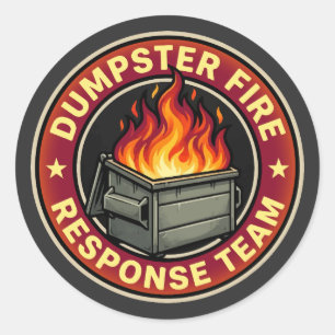 prullenbak brand responsteam grappig ronde sticker