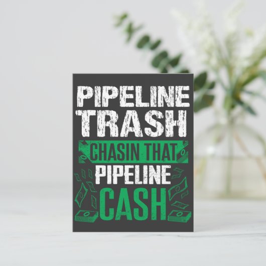 Prullenbak Cash Pipeliner Welding Pipeline Gift Briefkaart (Staand voorkant)