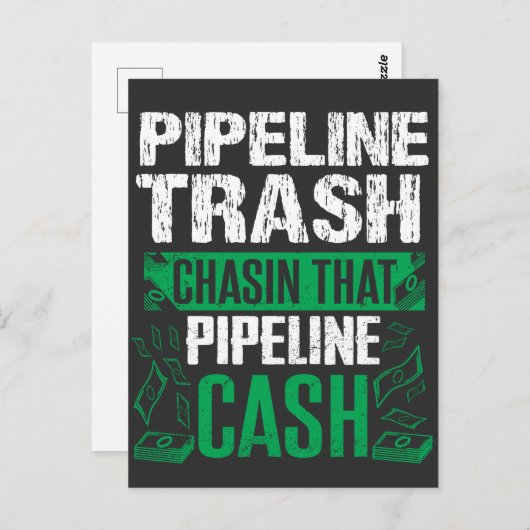 Prullenbak Cash Pipeliner Welding Pipeline Gift Briefkaart (Voorkant / Achterkant)