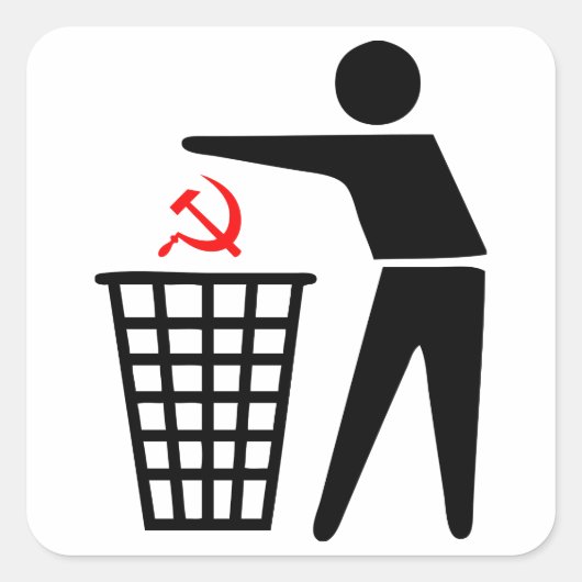 Prullenbak communisme Sticker (Voorkant)