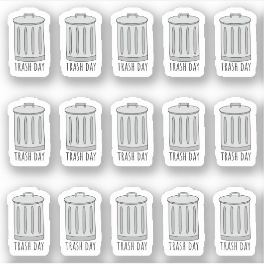 Prullenbak Dag Vuilnis Tracker Mini Bujo Planner Sticker (Voorkant)