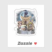 Prullenbak Dieren Huilen bij de Maan Grappig Team Sticker (Vel)