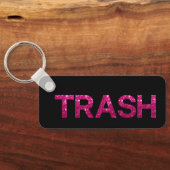 Prullenbak Hot Pink Glitter Sleutelhanger (Achterkant)