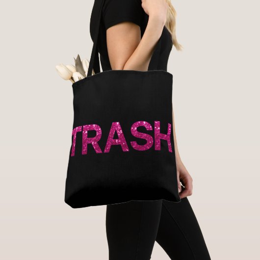 Prullenbak Hot Pink Glitter Tote Bag (Dichtbij)
