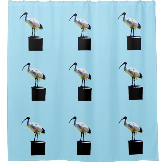 prullenbak, (ibis) olieverf, douchegordijn (Voorkant)