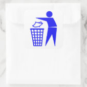 Prullenbak kan tekenen vierkante sticker (Tas)