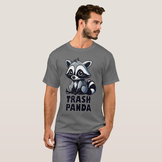 Prullenbak Panda Schattige Wildlife Funny Raccoon T-shirt (Voorkant volledig)