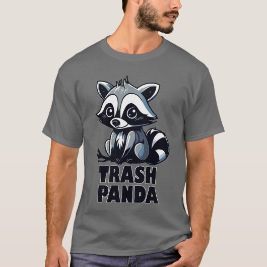 Prullenbak Panda Schattige Wildlife Funny Raccoon  T-shirt (Voorkant)