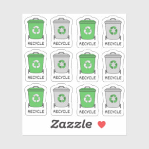 Prullenbak Recycling-pictogrammen Afval Bujo Plann Sticker