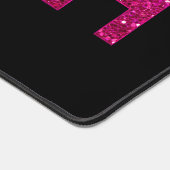 Prullenbak Roze Glitter op Zwart Bureaumat (Hoek)