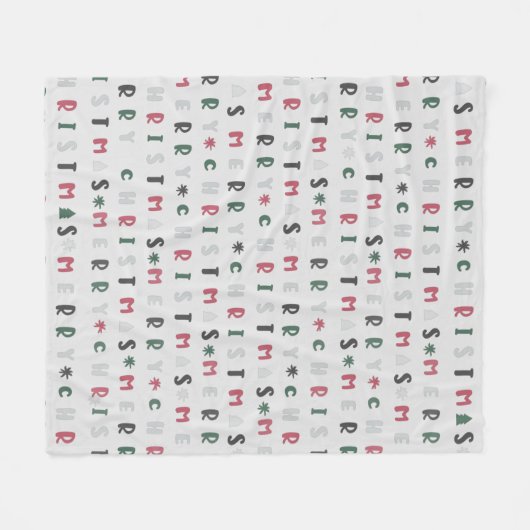 prullenbak saai kerstfeest fleece deken (Voorkant (Horizontaal))