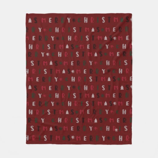 prullenbak saai kerstfeest fleece deken (Voorkant)