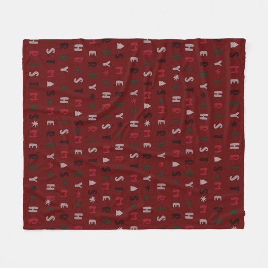 prullenbak saai kerstfeest fleece deken (Voorkant (Horizontaal))