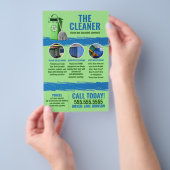 prullenbak schoonmaakservice flyer (Hand)