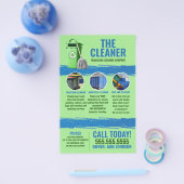 prullenbak schoonmaakservice flyer (Enkel)