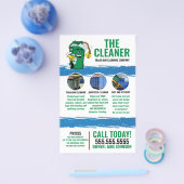 prullenbak schoonmaakservice flyer (Enkel)