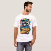 Prullenbak Talkin' Raccoon Street Art T-shirt (Voorkant volledig)