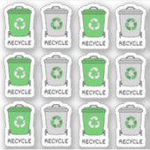 Prullenbakken Recycling Iconen Vuilnis Bujo Planne Sticker (Voorkant)