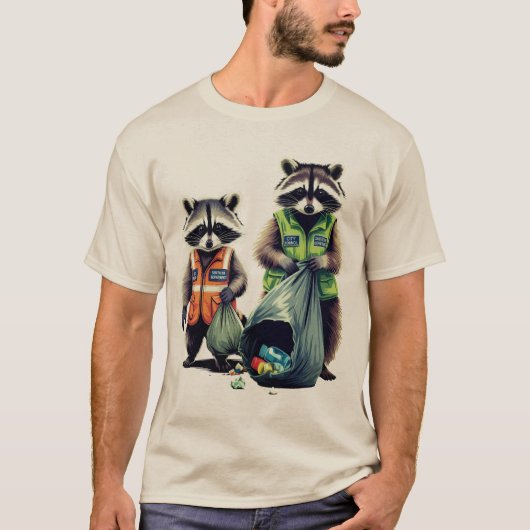 Prullenpanda's: dynamisch duo t-shirt (Voorkant)