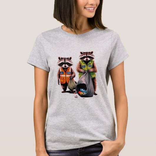 Prullenpanda's: dynamisch duo t-shirt (Voorkant)