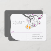 Pruneblad Boom Liefdesvogel Trouw Uitnodiging (Voorkant / Achterkant)