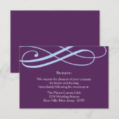 Prunus- en poederblauwe spiraal ontvangstkaart informatiekaartje (Voorkant / Achterkant)