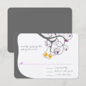 Prunus Liefdesvogel Trouw Uitnodiging (Voorkant / Achterkant)