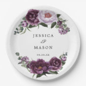 Prunus Pioenrozen Bloemen Bruidsdiner Papieren Bor Papieren Bordje (Voorkant)