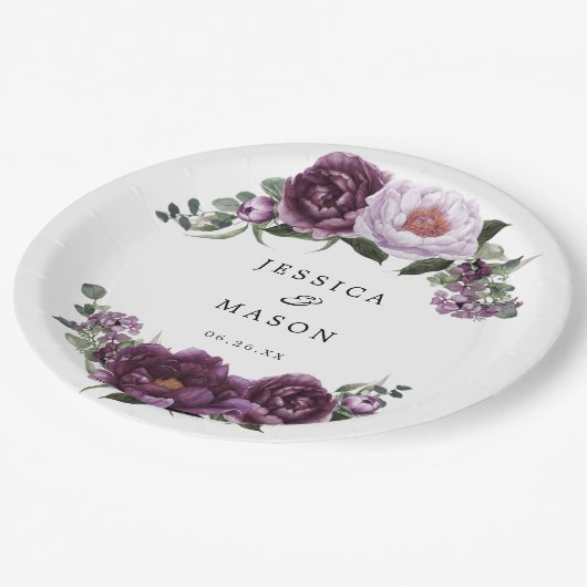 Prunus Pioenrozen Bruiloft Feest Papieren Bord (Gekanteld)