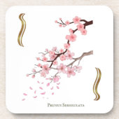 Prunus Serrulata onder glas Bier Onderzetter (Voorkant)