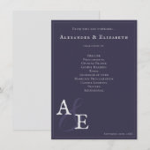 Prunuspaarse Minimalistische Monogram Huwelijkspro (Voorkant / Achterkant)