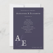 Prunuspaarse Minimalistische Monogram Huwelijkspro (Voorkant)